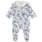 Baby Boys Ivory & Navy Blue Toile De Jouy Babygrow Gift Set, 1, hi-res