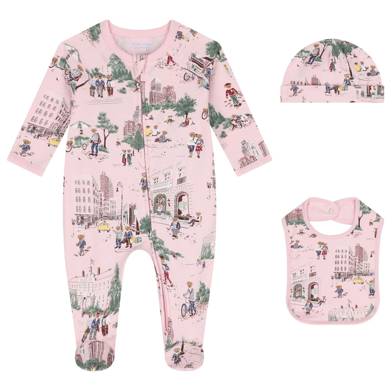 Baby Girls Pink Teddy Bear Babygrow Gift Set, 2, hi-res