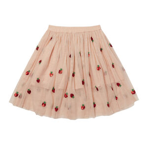Girls Pink Strawberry Tulle Skirt