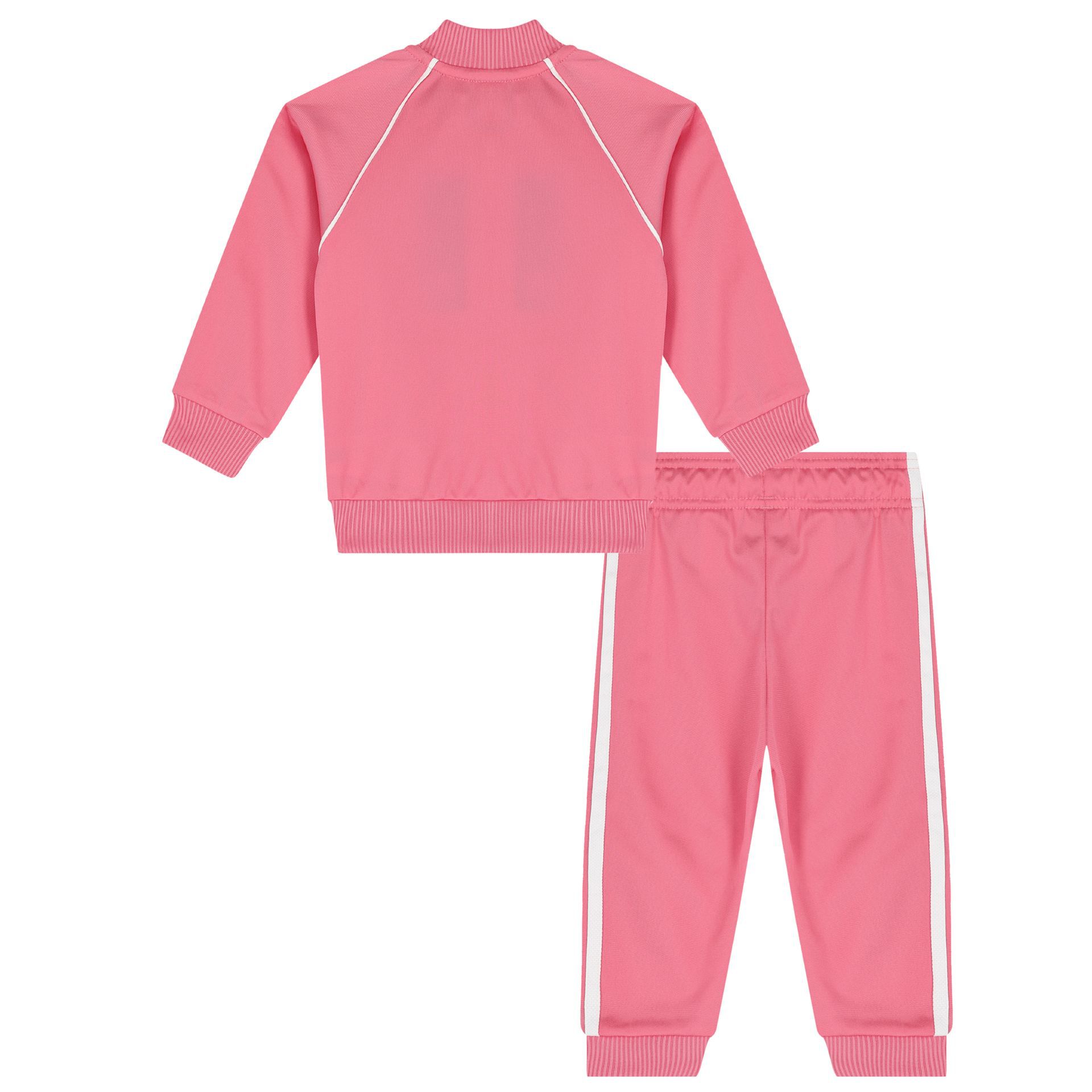 Adidas Kids Baby Girls Pink Logo Tracksuit Junior Couture