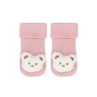 Baby Girls Pink Bear Hat & Socks Set, 3, hi-res