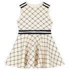 فستان بنات بفيونكة باللون البيج , 1, hi-res