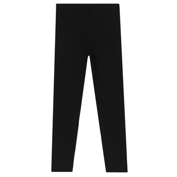 Girls Black Logo Leggings