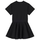 Girls Black Logo Dress, 1, hi-res