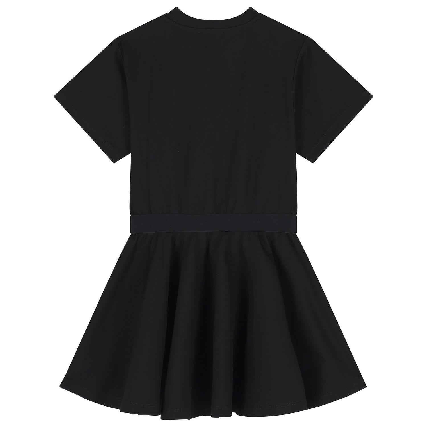 Girls Black Logo Dress, 1, hi-res