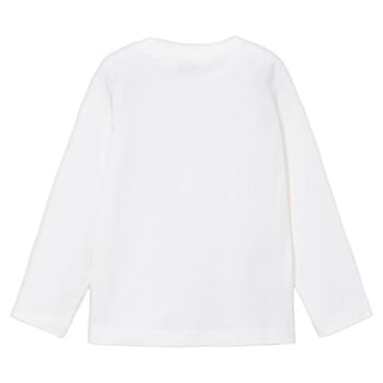 Boys White Formula 1 Car Long Sleeve Top