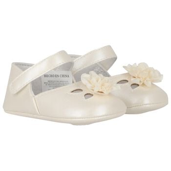 Baby Girls Ivory Flower Pre Walker Shoes