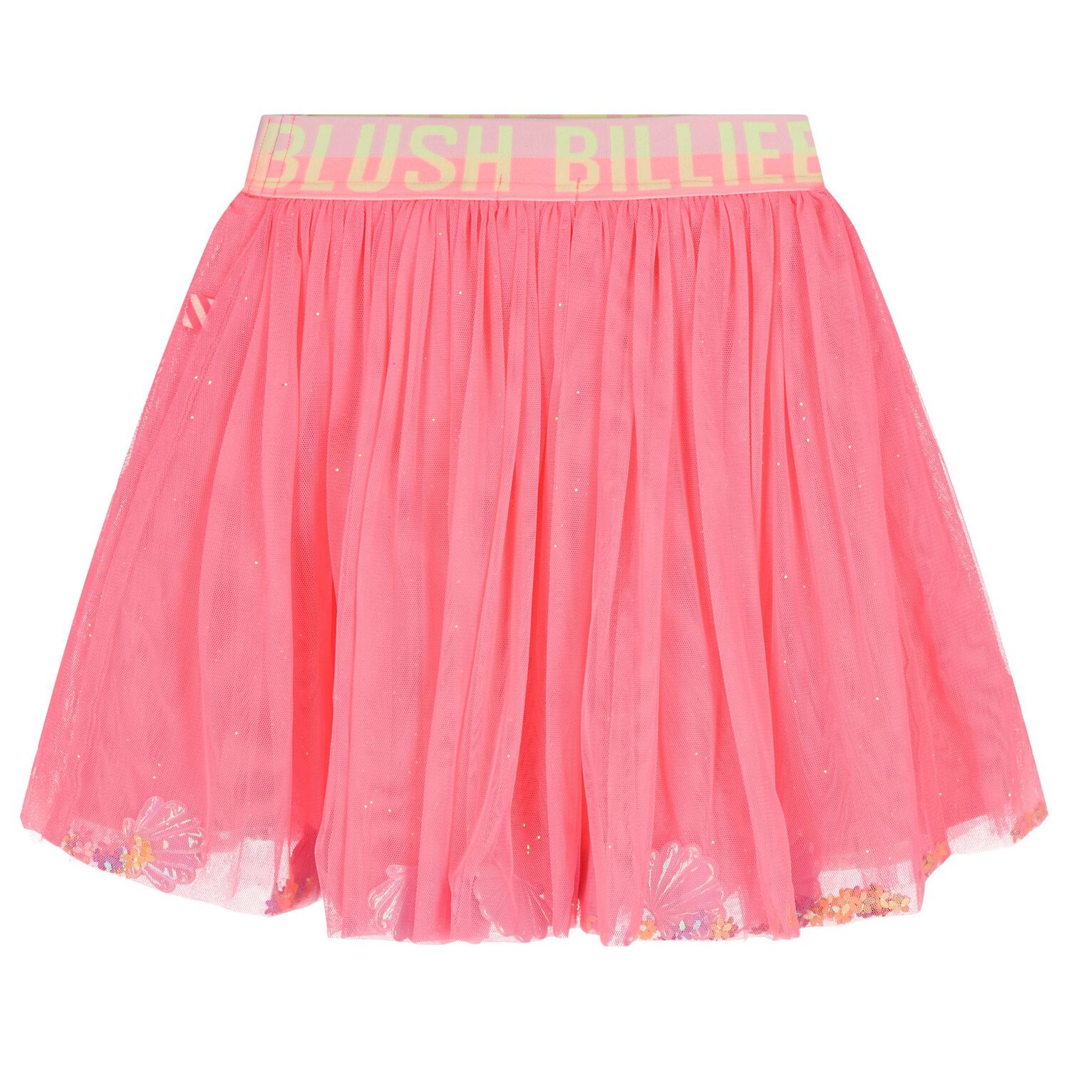 Girls Pink Seashells Tulle Skirt, 1, hi-res