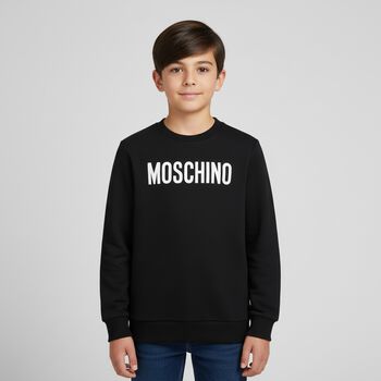 سويت شيرت بالشعار باللون الاسود 