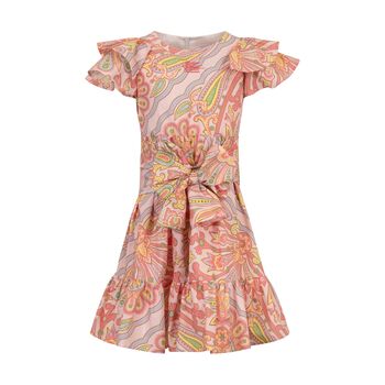 Girls Pink Floral Paisley Dress 