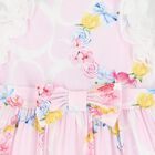 Girls Pink Ruffled Floral Dress, 1, hi-res