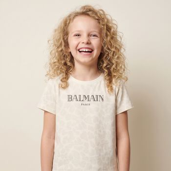 Girls Beige Logo T-Shirt