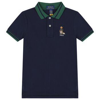 Ralph Lauren Boys Navy Blue Polo Bear Polo Shirt, 1 Boys Navy Blue Polo Bear Polo Shirt