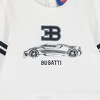Baby Boys White & Navy Blue Logo Babygrow, 1, hi-res