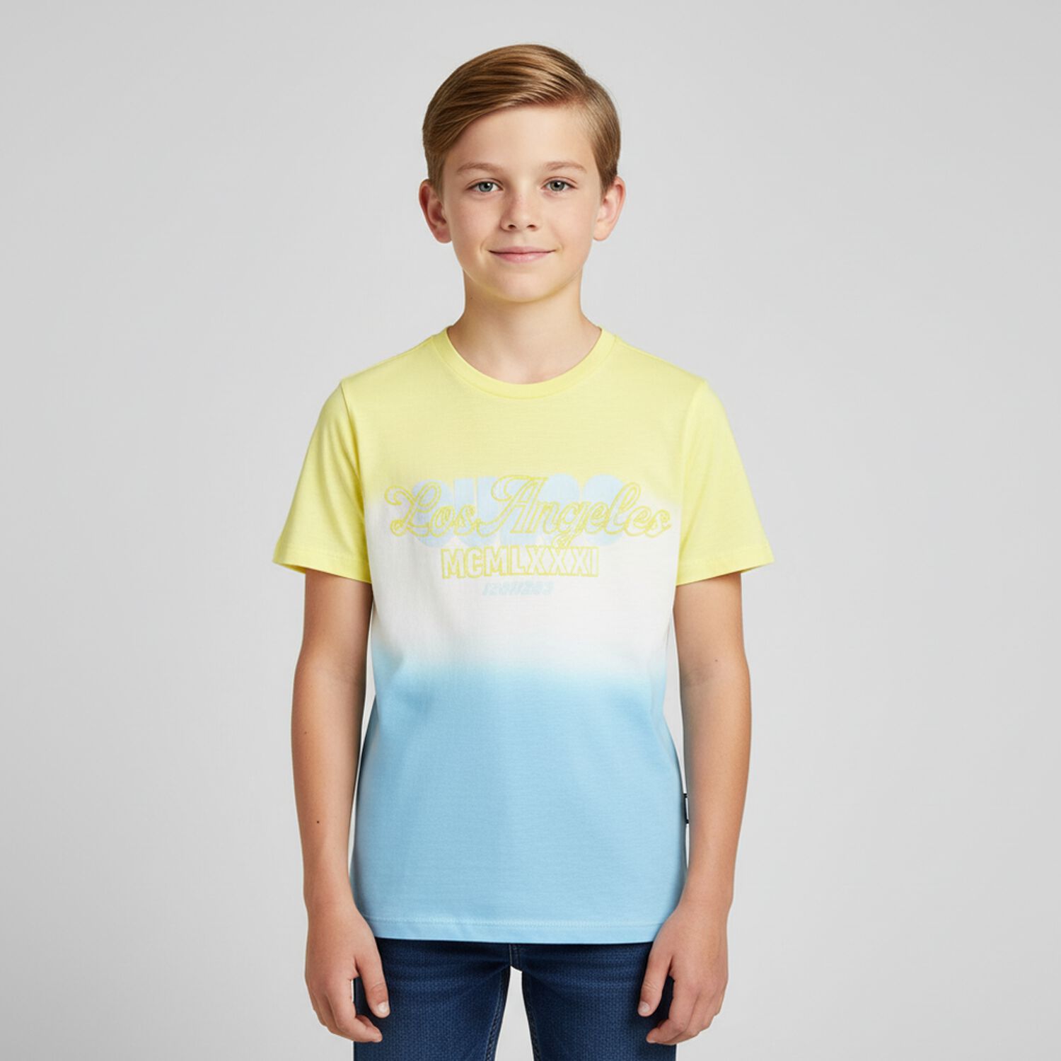 Boys Yellow & Blue Logo T-Shirt, 1, hi-res image number null