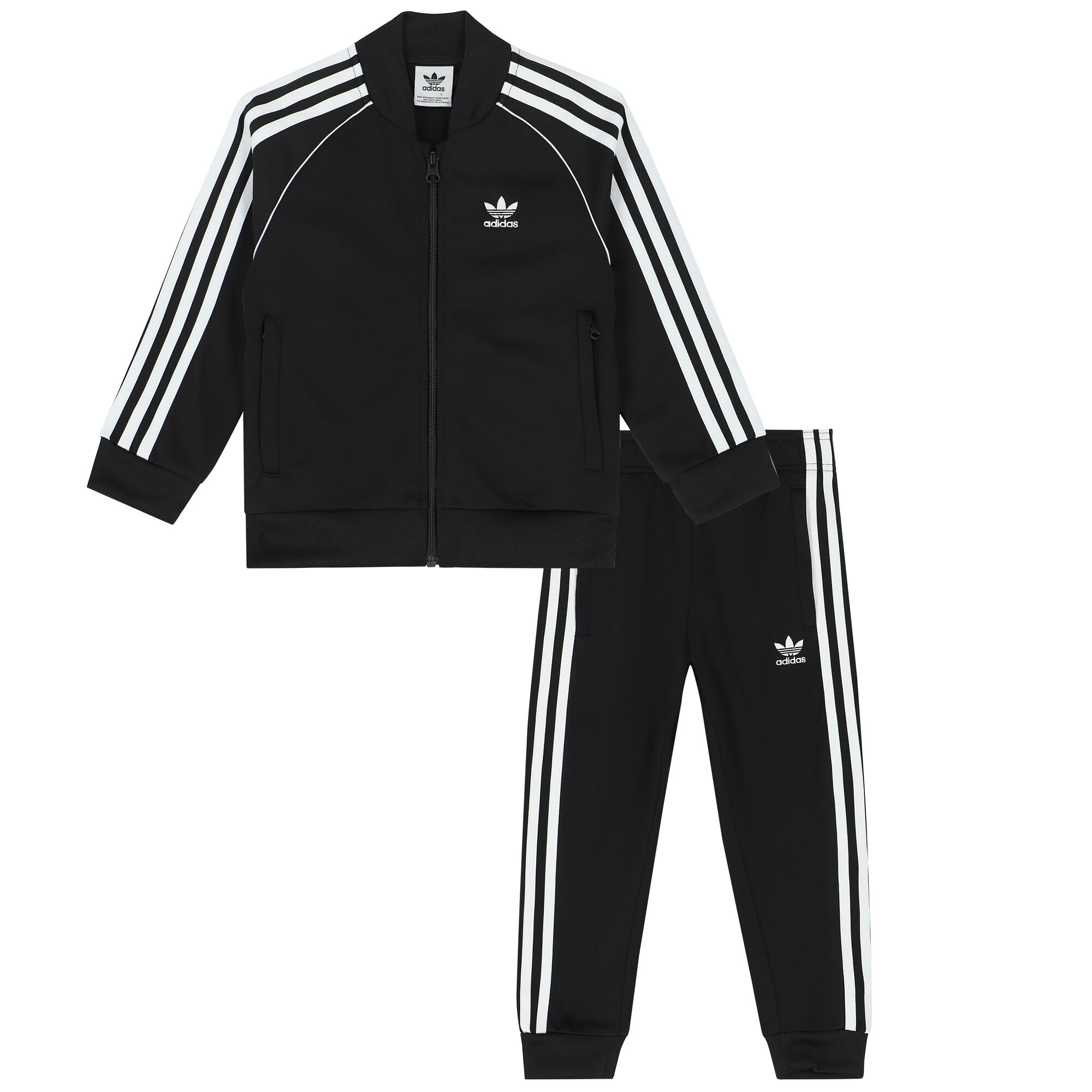 Adidas black deals white tracksuit