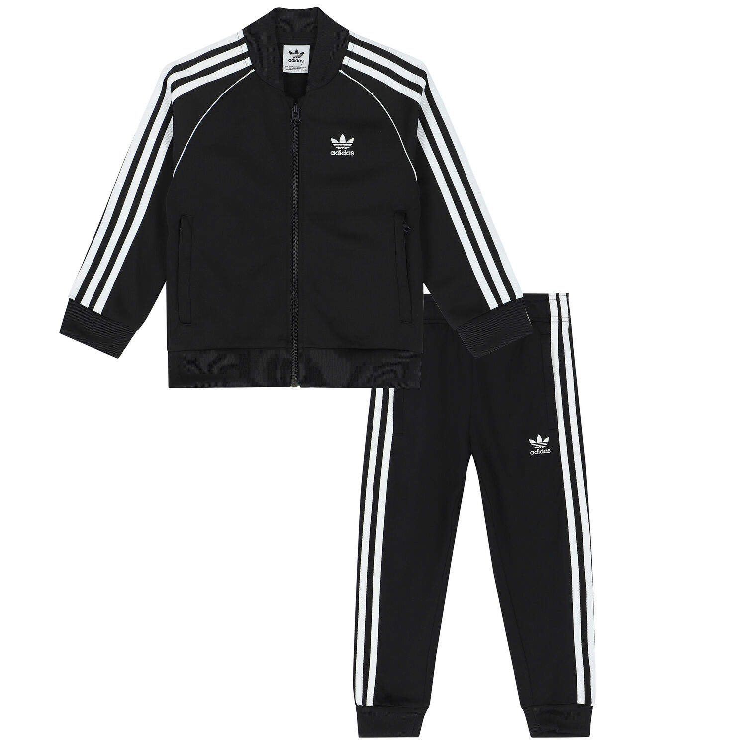 Adidas Kids Black Logo Tracksuit Junior Couture