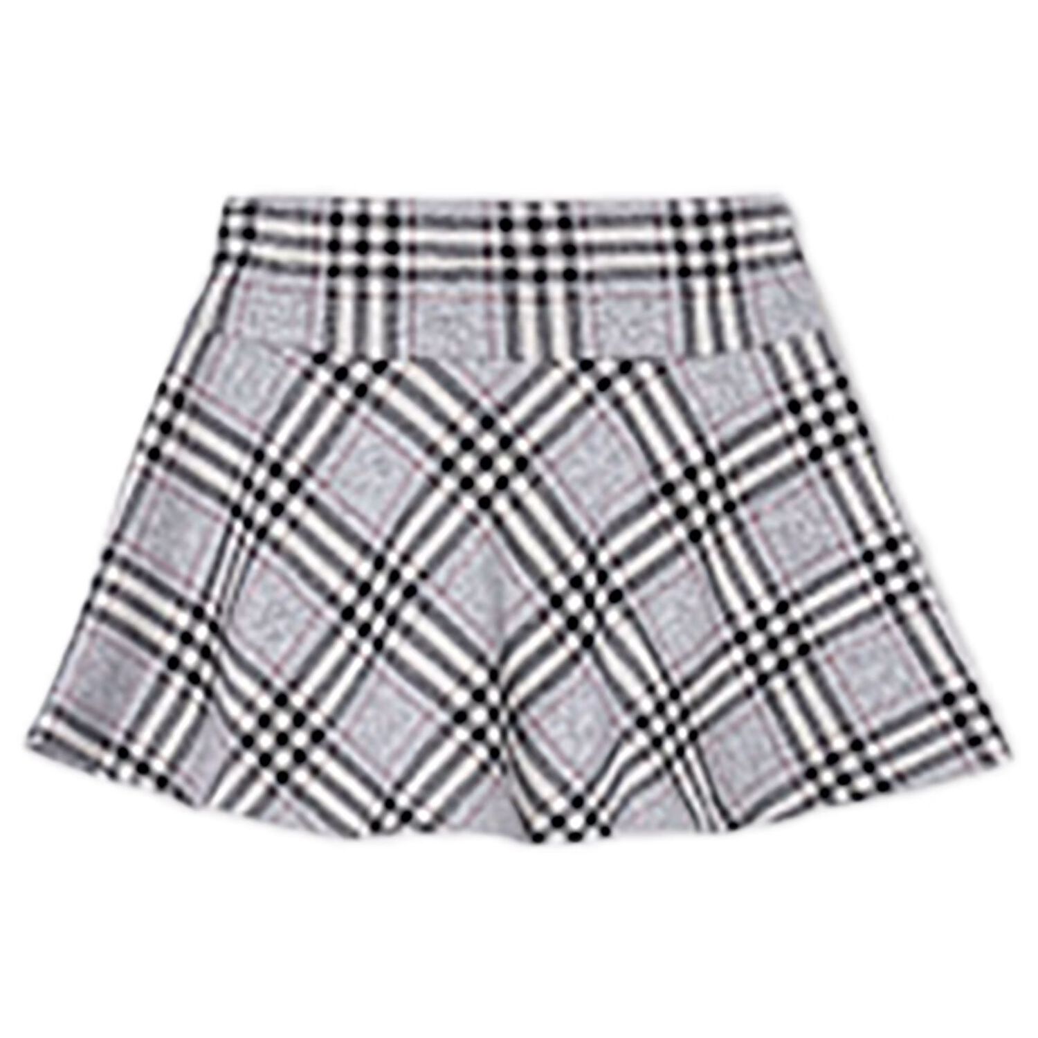 Girls Grey & Pink Check Skirt, 1, hi-res image number null
