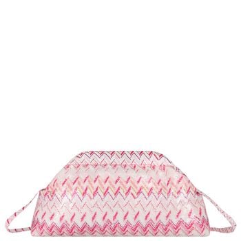 Girls Pink & White Embellished Logo Zig Zag Bag