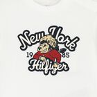 Younger Boys White Logo Long Sleeve Top, 2, hi-res