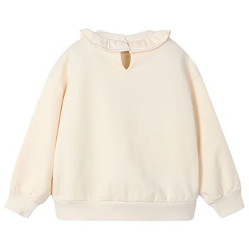 Girls Ivory Teddy Bear Sweatshirt