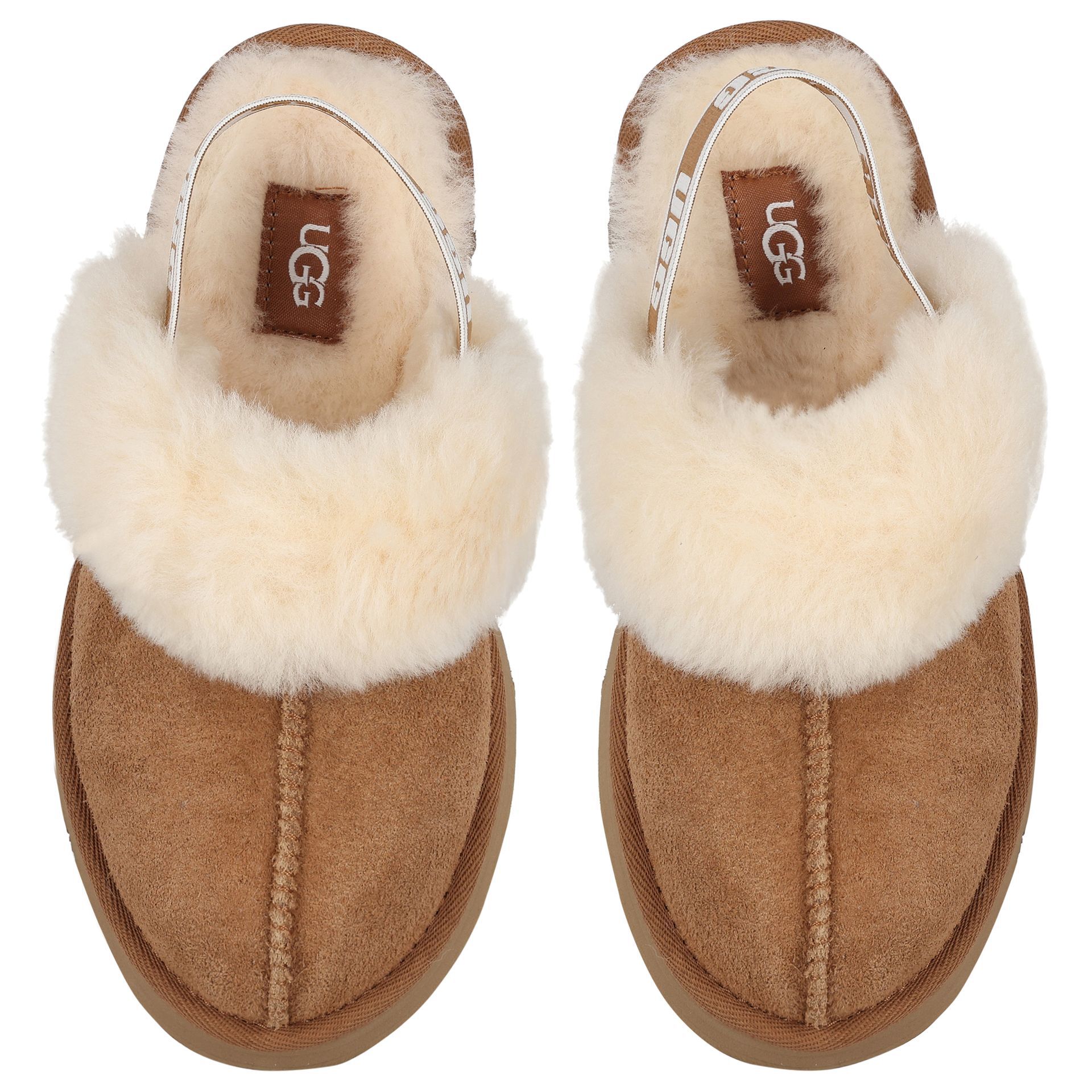 UGG Girls Chestnut Brown Funkette Suede Slippers | Junior Couture USA