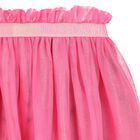 Girls Pink Logo Tulle Skirt, 1, hi-res