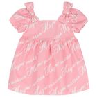 Younger Girls Pink Logo Dress, 1, hi-res