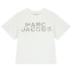 Girls White Logo Rhinestone T-Shirt, 1, hi-res