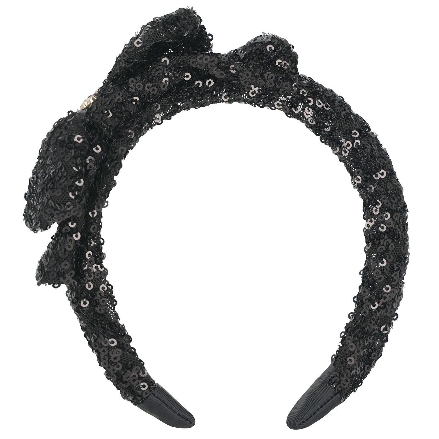 Girls Black Sequin Headband, 1, hi-res