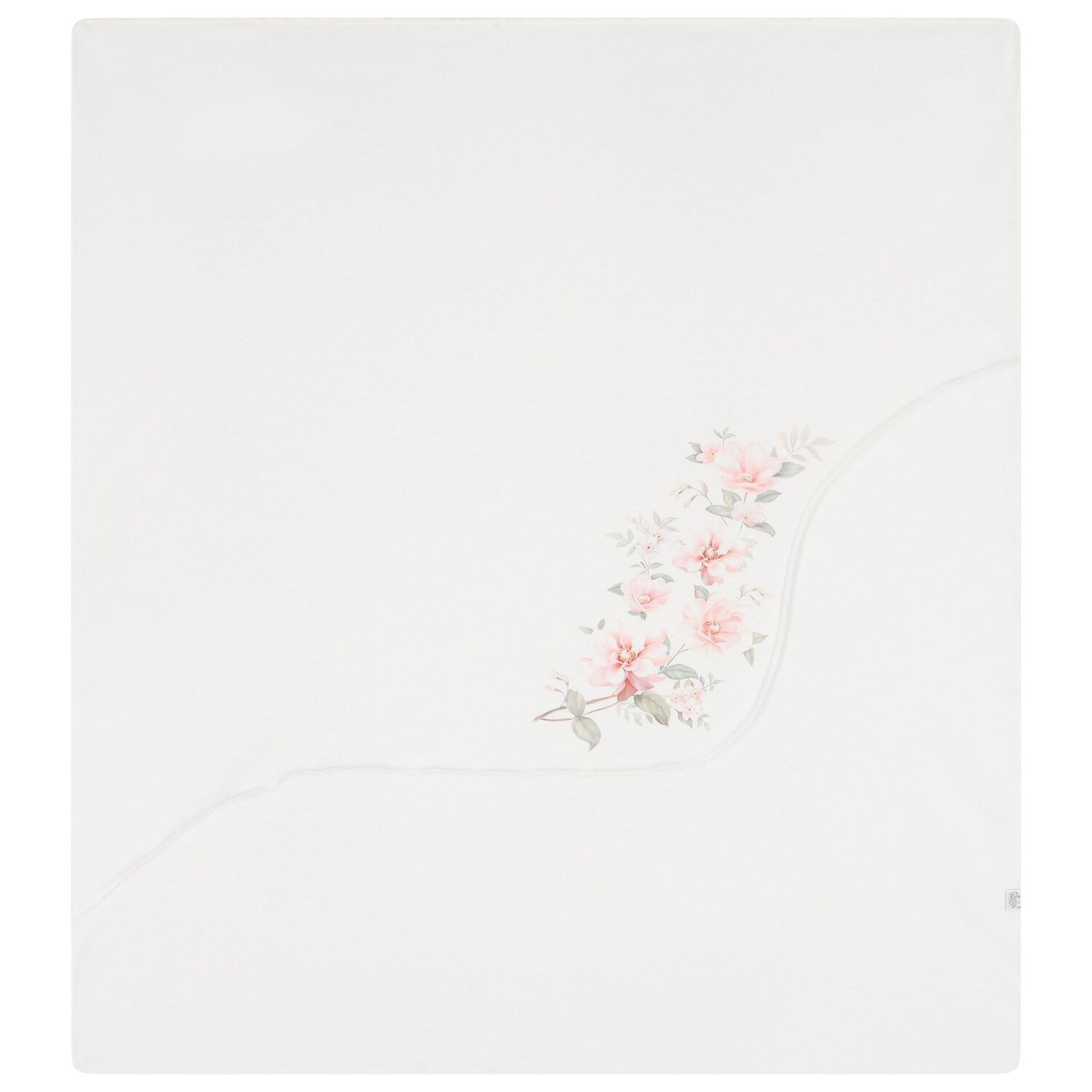 طقم بطانية عاجية مزخرفة بالزهور للبنات الصغار, 1, hi-res image number null