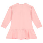 Younger Girls Pink Teddy Bear Logo Dress, 1, hi-res