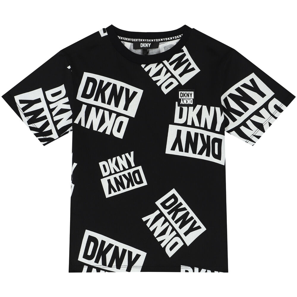 | T-Shirt USA Couture DKNY Junior & White Black Logo