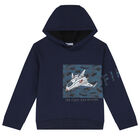 Boys Navy Glow In The Dark Hooded Top, 1, hi-res