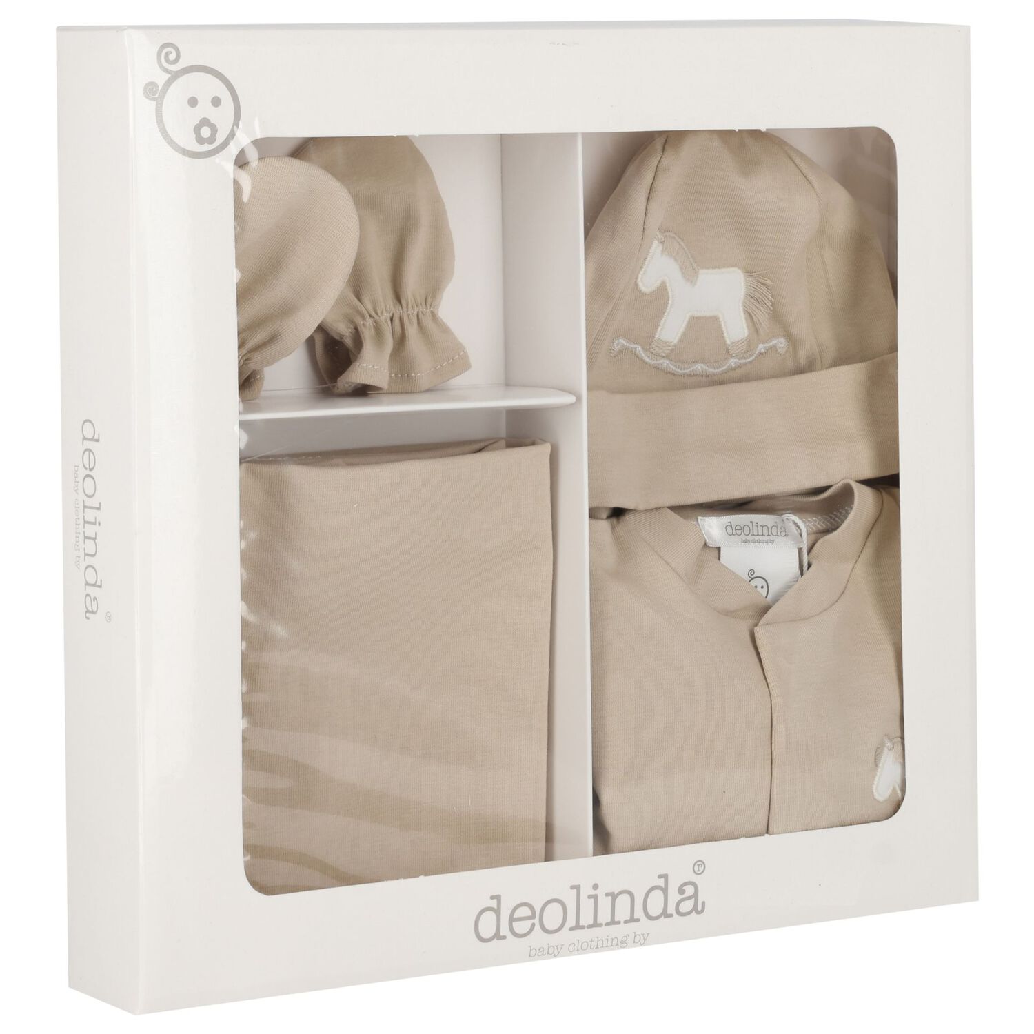 Baby Boys Beige Horse Babygrow Gift Set, 1, hi-res