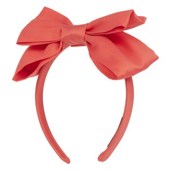 Girls Coral Bow Headband