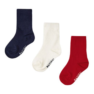 Baby Boys Navy, White & Red Socks ( 3-Pack )