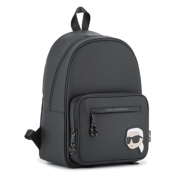 Boys Black Ikonik Karl Backpack, 1 Boys Black Ikonik Karl Backpack
