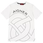 Boys White Logo T-Shirt, 1, hi-res