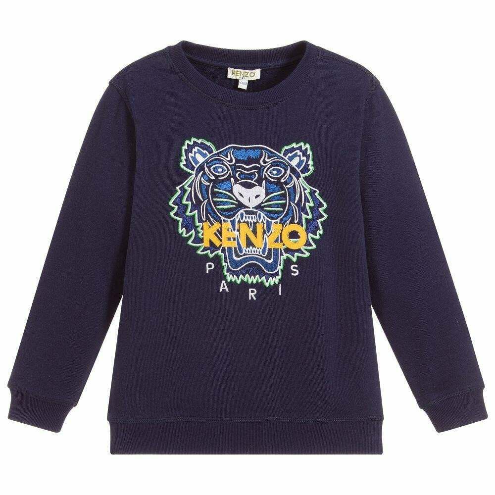 Sweatshirt with Motif - Dark blue/tiger - Kids