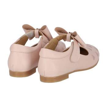 Girls Pink Hearts Ballerina Shoes