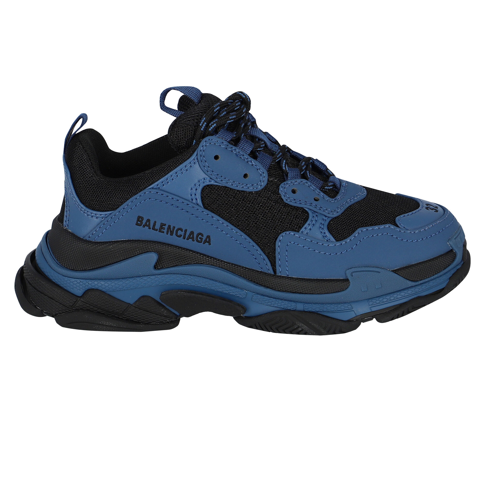 Balenciaga Black Blue Triple S Trainers Junior Couture