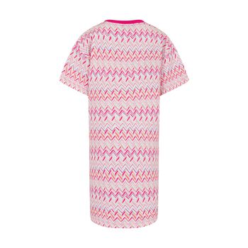 Girls Pink & White Zig Zag Dress