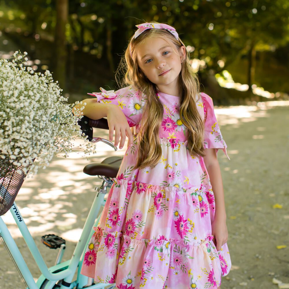 Patachou Girls Pink Floral Dress | Junior Couture
