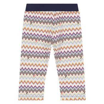 Younger Boys Navy Blue Zigzag Pants