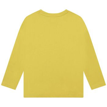 Boys Yellow Logo Long Sleeve Top