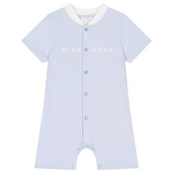 Baby Boys Blue Logo Romper