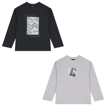 Boys Grey Long Sleeve Top ( 2-Pack )