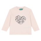 Younger Girls Beige Tiger Long Sleeve Top, 1, hi-res