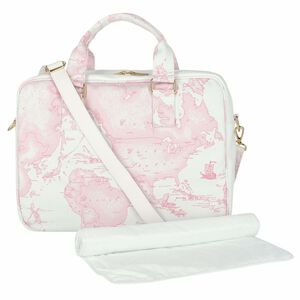 White & Pink Geo Map Baby Changing Bag